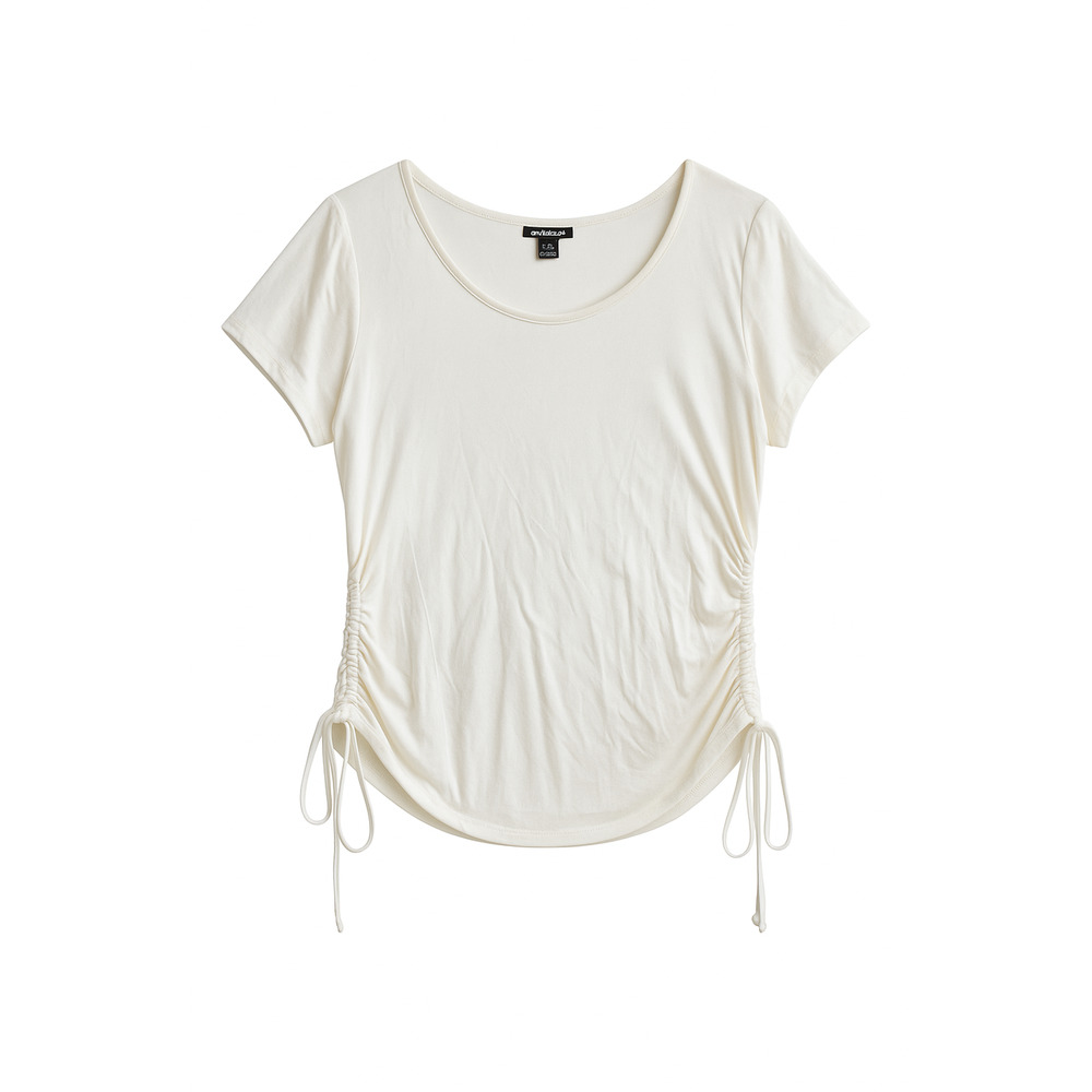 Ambiance White Plus Size 2X Side Tie Adjustable Casual Lightweight Top